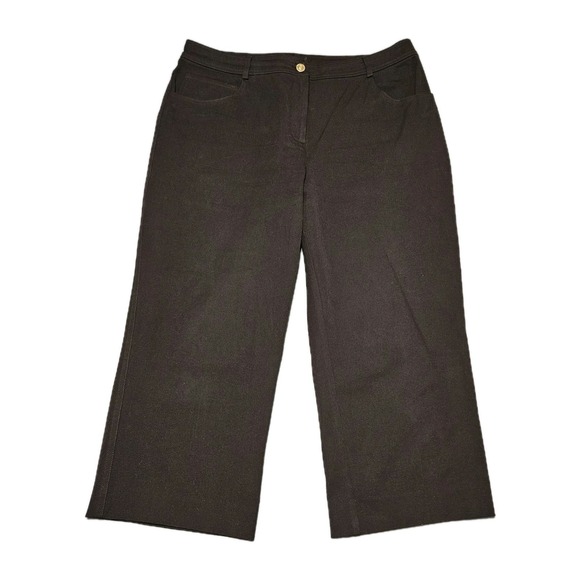 St. John Pants - St. John Capri Trouser Pant Women's Size‎ 12 Brown 5 Pocket Casual USA MADE FLAW